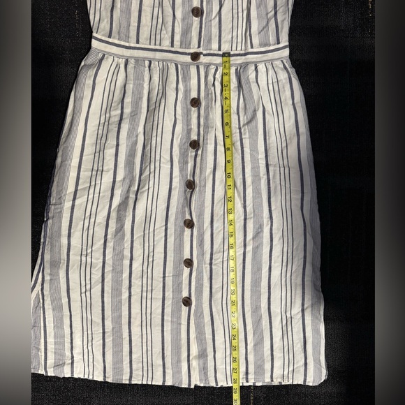 NWT LOFT Navy and White Striped Linen Dress Womens Size 8 - Picture 8 of 10